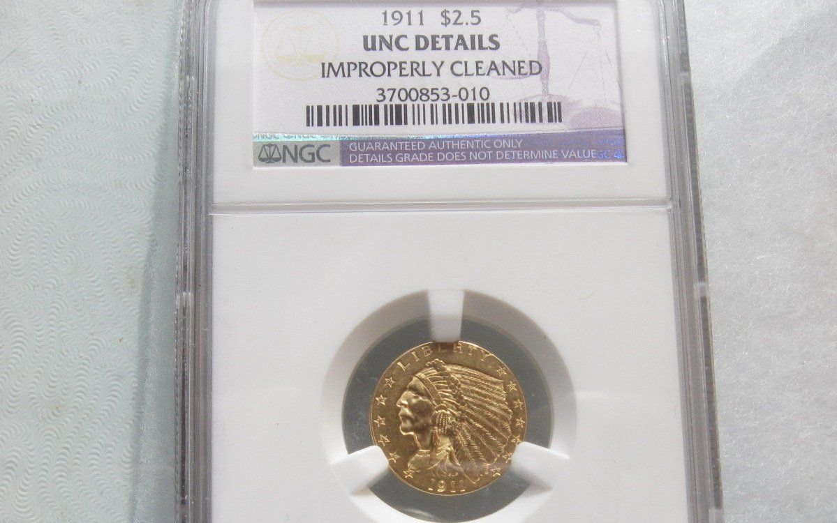 1911 Indian Head Quarter Eagle  NGC Unc Details | Of Coins & Crystals
