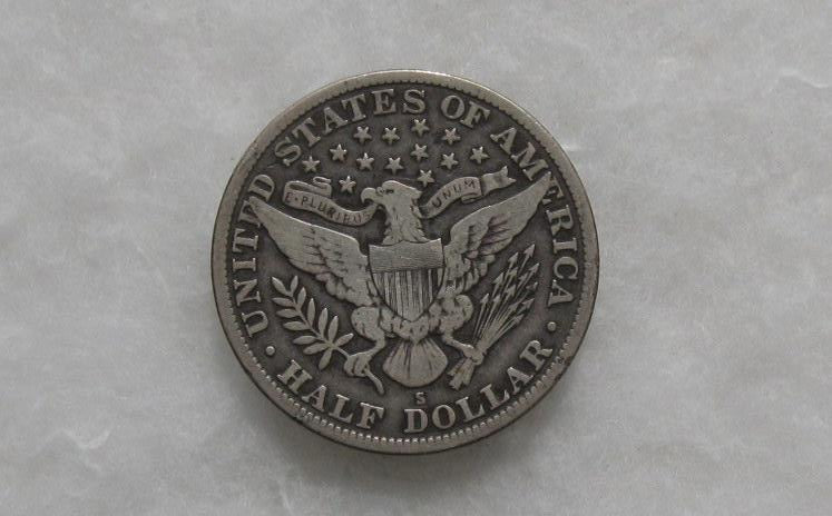 1913S Barber Half Dollar F-15 | Of Coins & Crystals