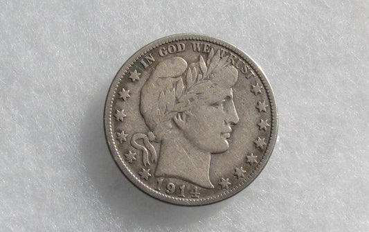 1914S Barber Half Dollar F-12 | Of Coins & Crystals