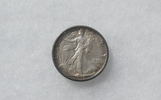 1917S Walking Liberty Half Dollar Obv MM AU-58 | Of Coins & Crystals