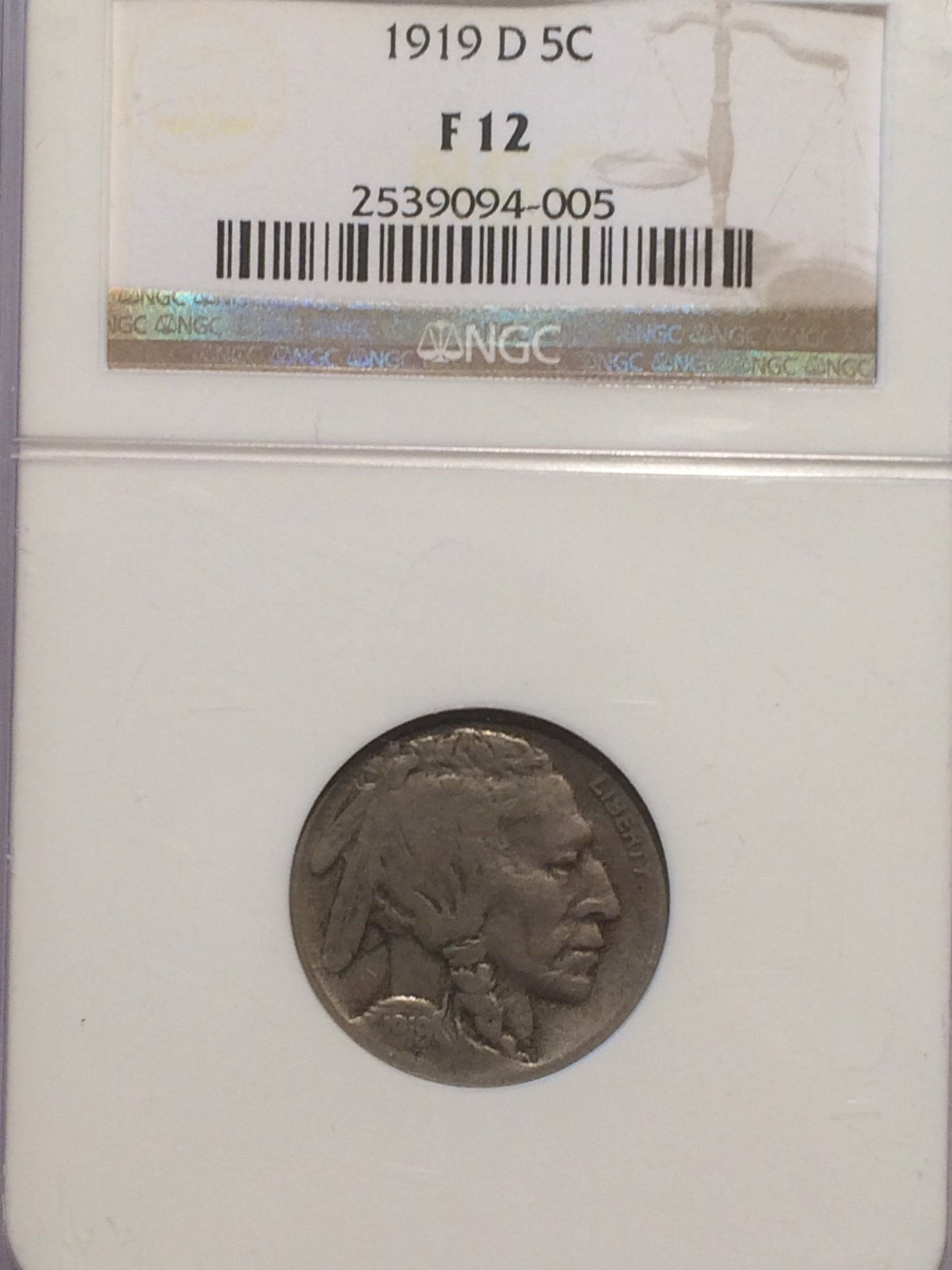 1919-D Buffalo Nickel NGC F12 | Of Coins & Crystals