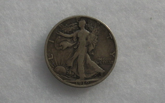 1919D Walking Liberty Half Dollar F-12 | Of Coins & Crystals