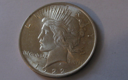 1922 Peace Dollar.  MS-64 | Of Coins & Crystals
