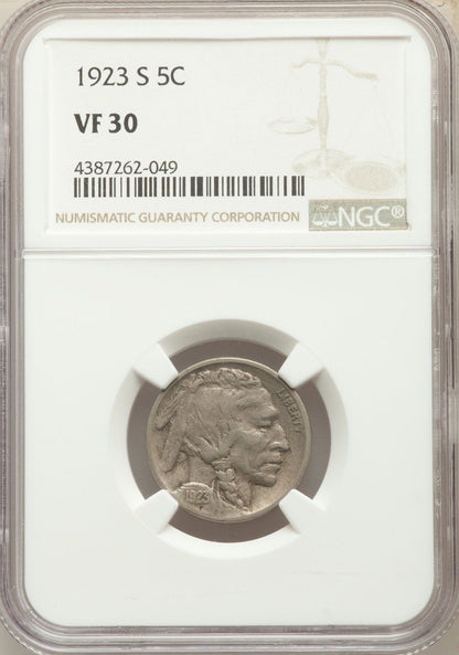 1923-S Buffalo Nickel NGC VF-30 | Of Coins & Crystals