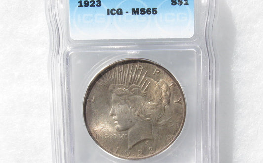 1923  Peace Dollar   ICG MS-65 | Of Coins & Crystals