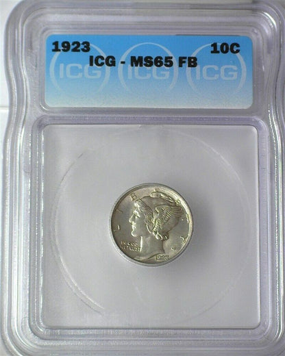 1923 Mercury Dime ICG MS-65FSB | Of Coins & Crystals