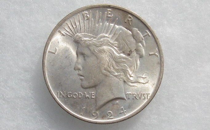 1924 Peace Dollar MS-60 | Of Coins & Crystals