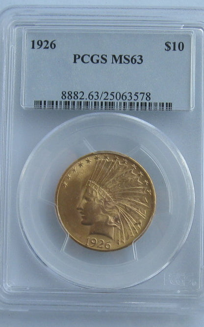 1926 Indian $10 Gold PCGS MS63