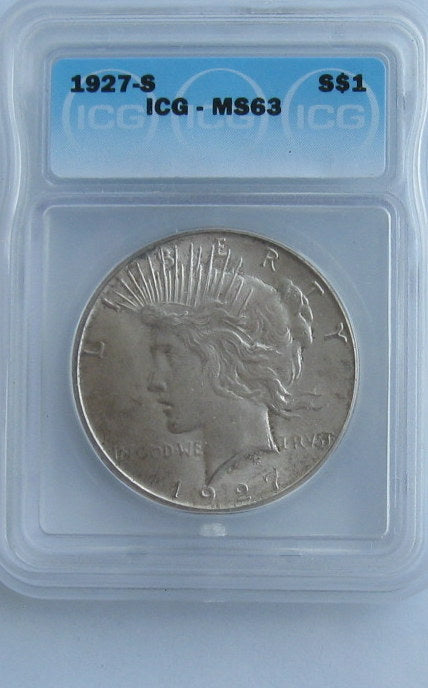 1927S Peace Dollar ICG MS63