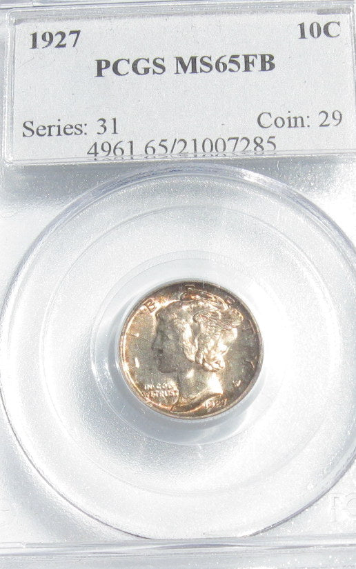 1927  Mercury Dime PCGS MS65FSB