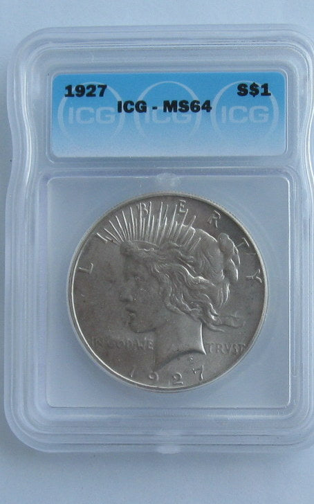 1927 Peace Dollar ICG MS64