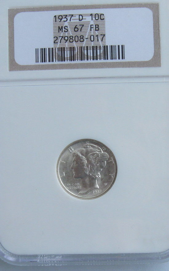 1937D  Mercury Dime NGC MS67 FSB