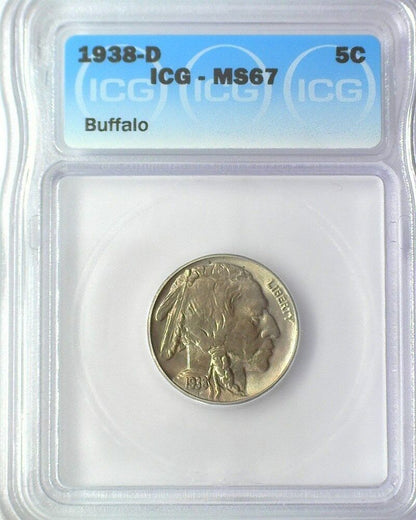 1938D Buffalo Nickel ICG MS-67 | Of Coins & Crystals
