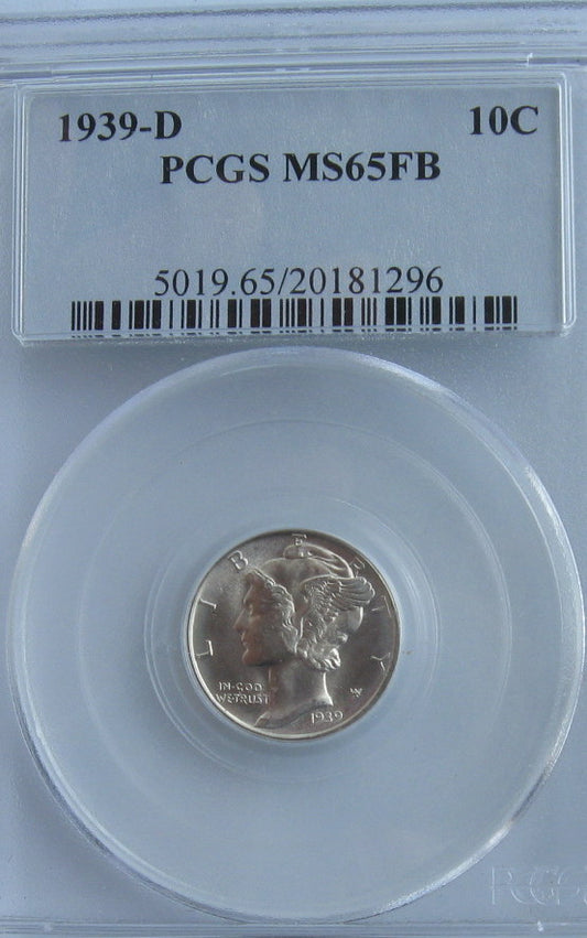 1939D  Mercury Dime PCGS MS65 FSB