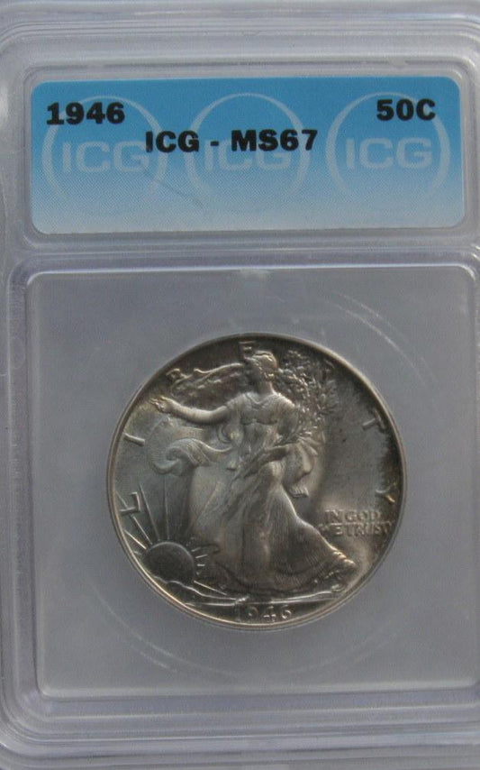 1946 Walking Liberty Half Dollar ICG MS-67 | Of Coins & Crystals