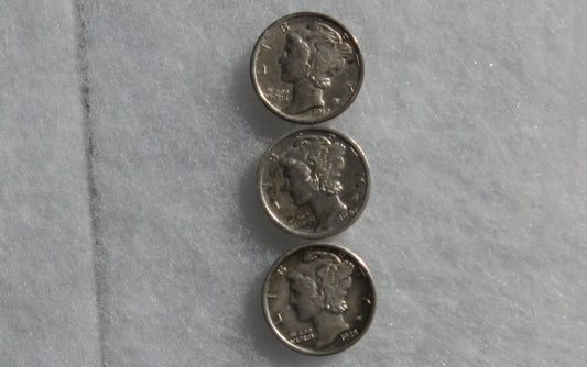 1917-D VF-30/1920-S XF-40/1925 XF-40  Set of 3 Details Grade | Of Coins & Crystals