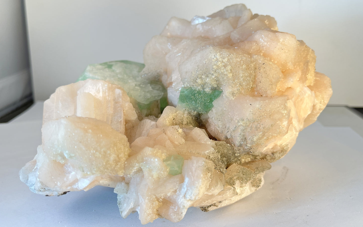 Apophyllite on stilbite on Matrix