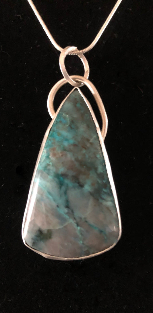 Wisdom - Arizona Chrysocolla in Fine/sterling Silver | Of Coins & Crystals