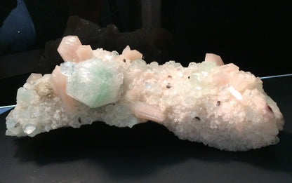 Green Apophyllite w/ Peach Stilbite | Of Coins & Crystals