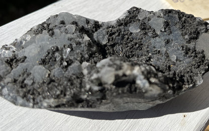 Black Chalcedony w/ Epistilbite, Malegaon, Nasik, India