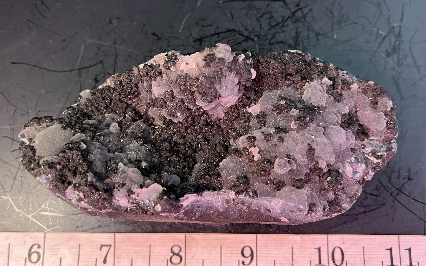 Black Chalcedony w/ Epistilbite, Malegaon, Nasik, India