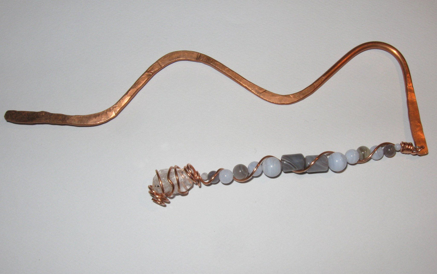 Calm Bookmark - Botswana & Blue Lace Agates, Herkimer Diamond | Of Coins & Crystals