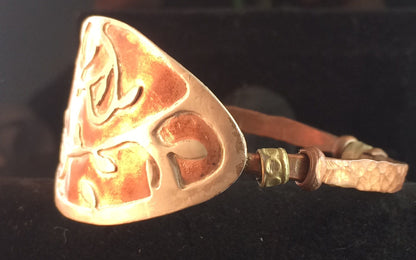 Hand Forged Copper Bangle with Sterling silver | Of Coins & Crystals