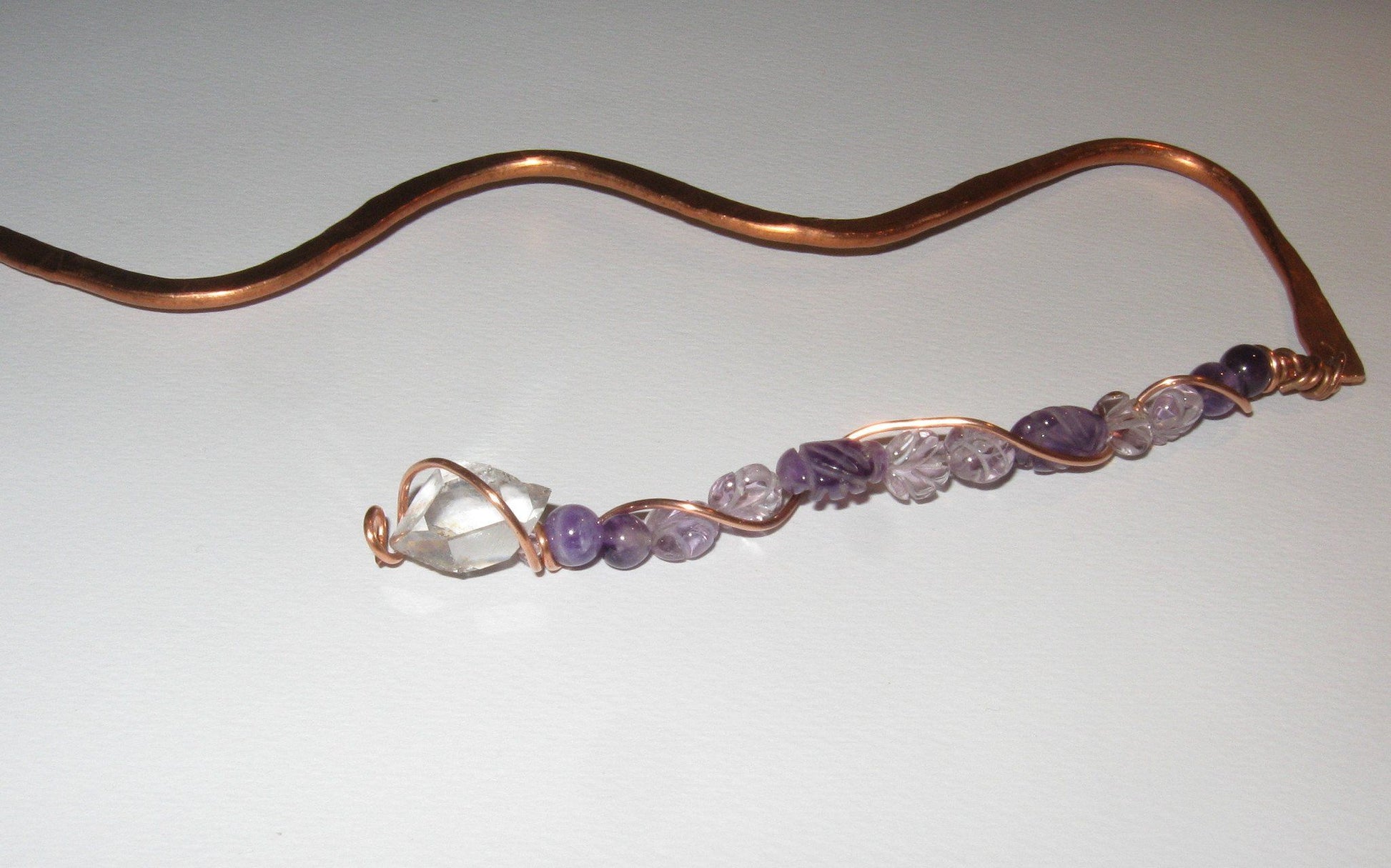 February Bookmark - Amethyst & Herkimer Diamond | Of Coins & Crystals