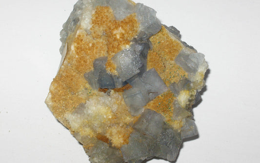 Blue Fluorite with Yellow Matrix | Of Coins & Crystals