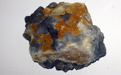 Blue Fluorite with Yellow Matrix | Of Coins & Crystals