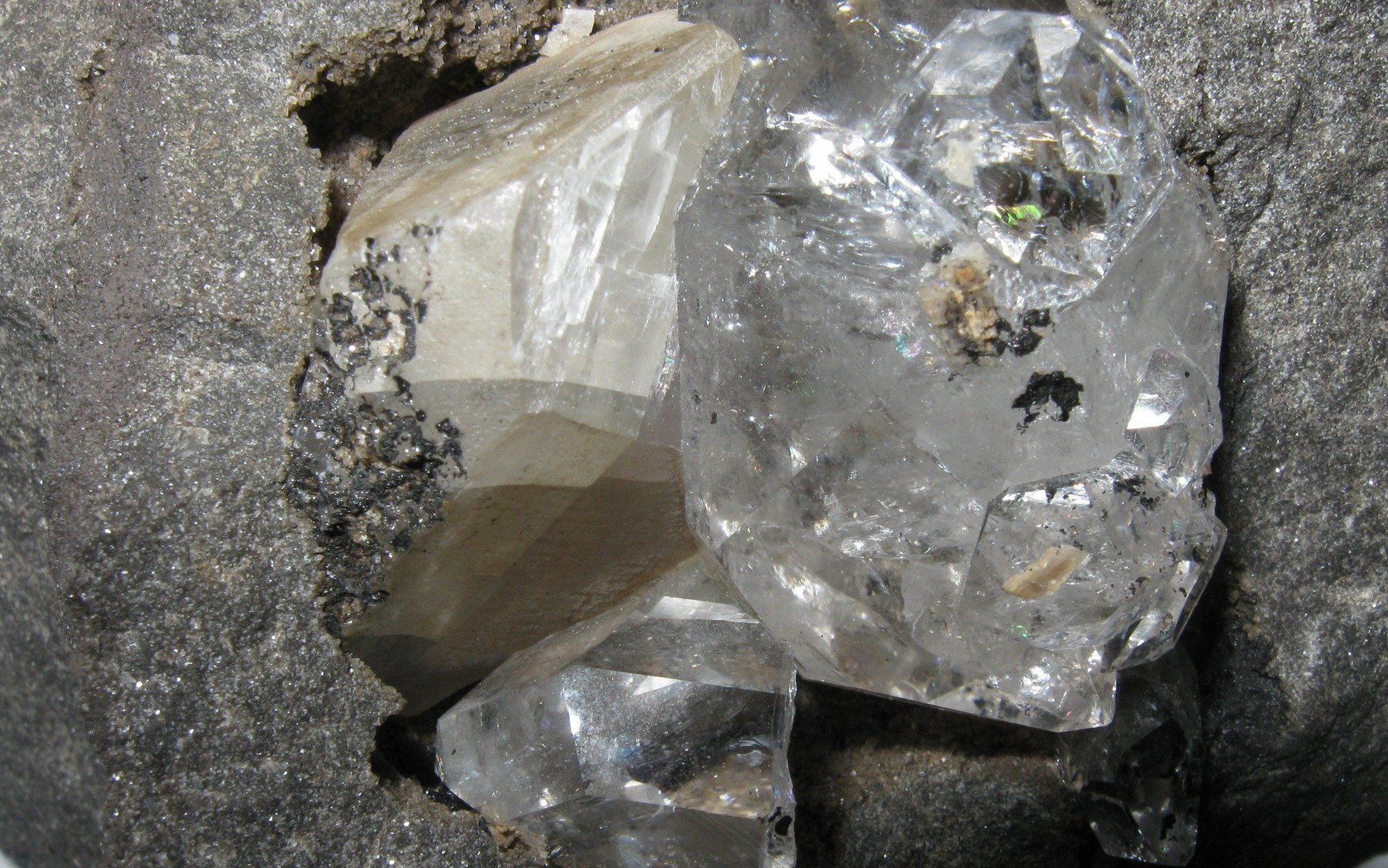 Herkimer Diamond in Matrix w/ Calcite | Of Coins & Crystals