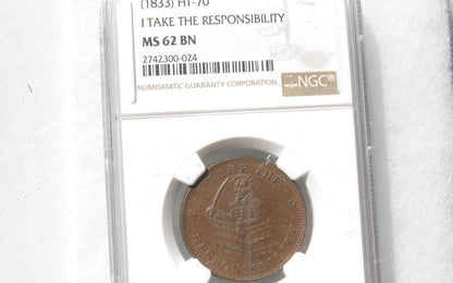 HT-70 Hard Times Token  NGC MS-62 BN | Of Coins & Crystals