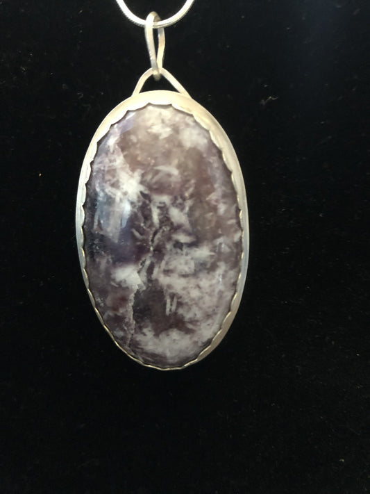Be Still - Lepidolite in Quartz in Sterling/fine Silver | Of Coins & Crystals