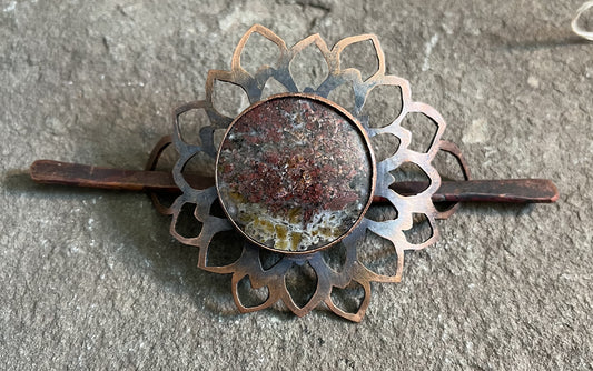 Native Copper in Opal  - Mandala Hair Stick