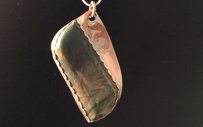 Green Petrified Bogwood in Sterling & Copper | Of Coins & Crystals