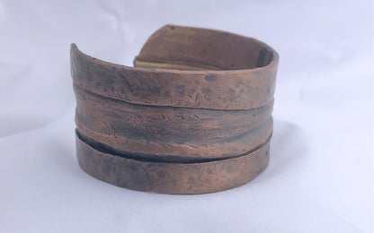 Fold Formed  Copper Bracelet 1.25" wide | Of Coins & Crystals