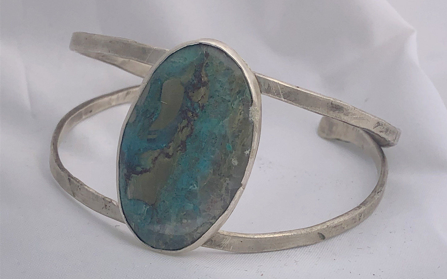 Namibian Shattuckite w/ Chrysocolla Sterling Bracelet | Of Coins & Crystals