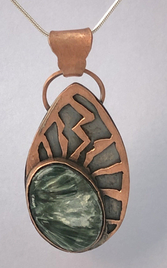 New Day Dawns - Seraphinite in Copper, Sterling | Of Coins & Crystals