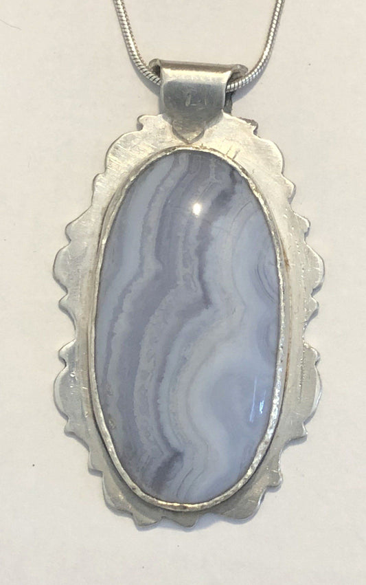 Periwinkle - Blue Lace Agate in Sterling Silver | Of Coins & Crystals