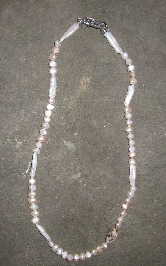 Leopardskin Agate & Freshwater Pearls | Of Coins & Crystals
