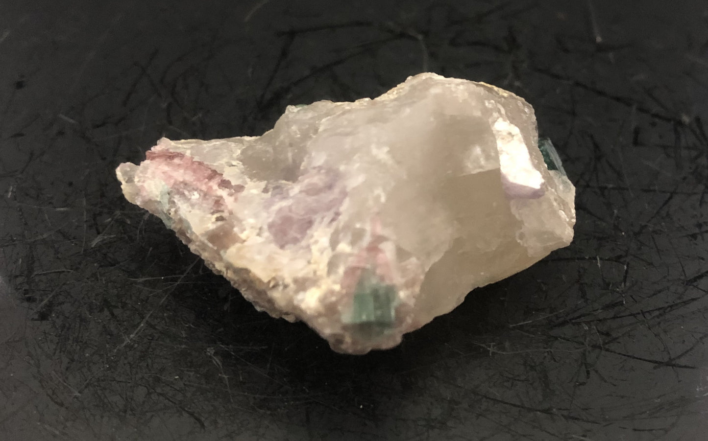 Tourmaline w/ Lepidolite Quartz Cluster | Of Coins & Crystals