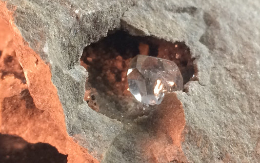 Herkimer Diamond in Limestone Matrix 93 - Middleville, NY | Of Coins & Crystals