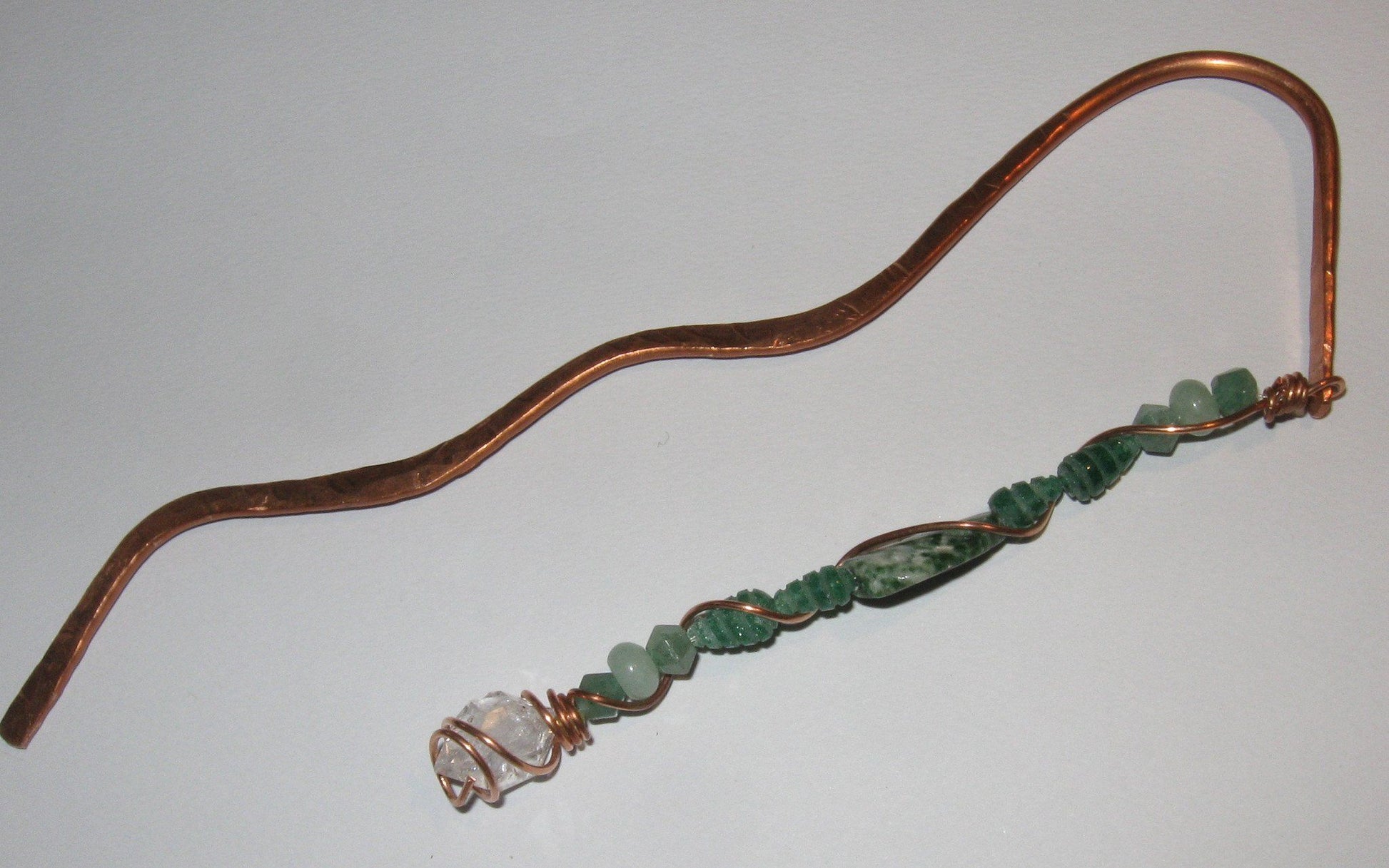 May Bookmark - Emerald, Aventurine, Tree Agate & Herkimer Diamond | Of Coins & Crystals