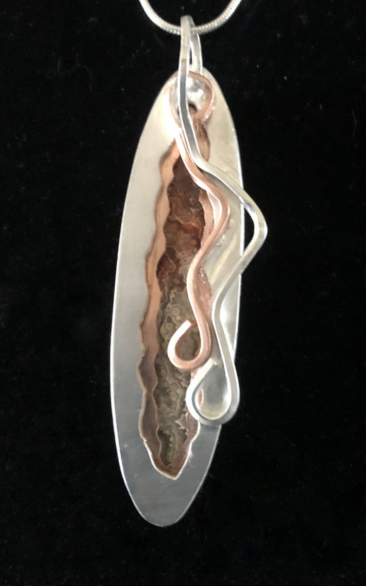 True Love - Mexican Crazy Lace in Sterling/Fine Silver & Copper | Of Coins & Crystals