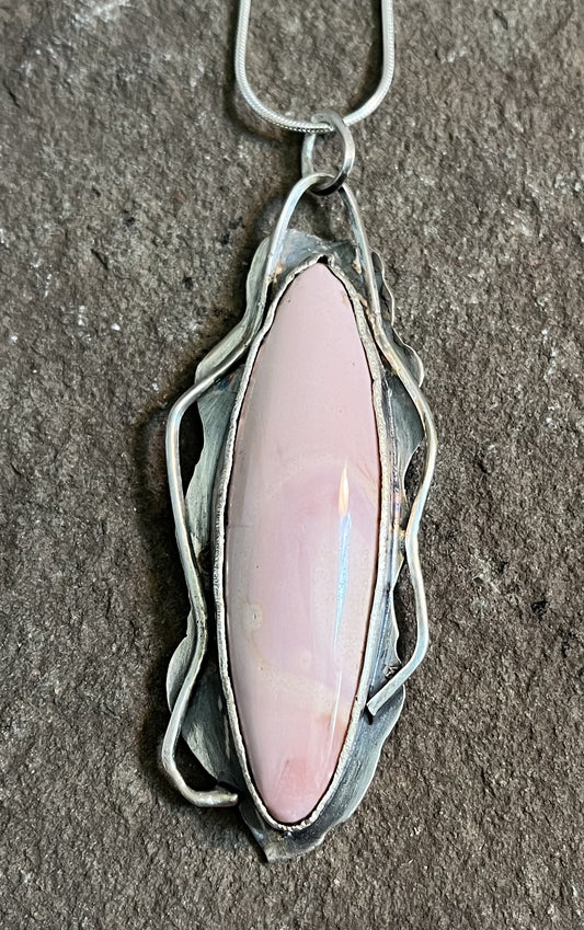 Blossom - Peruvian Pink Opal in Sterling