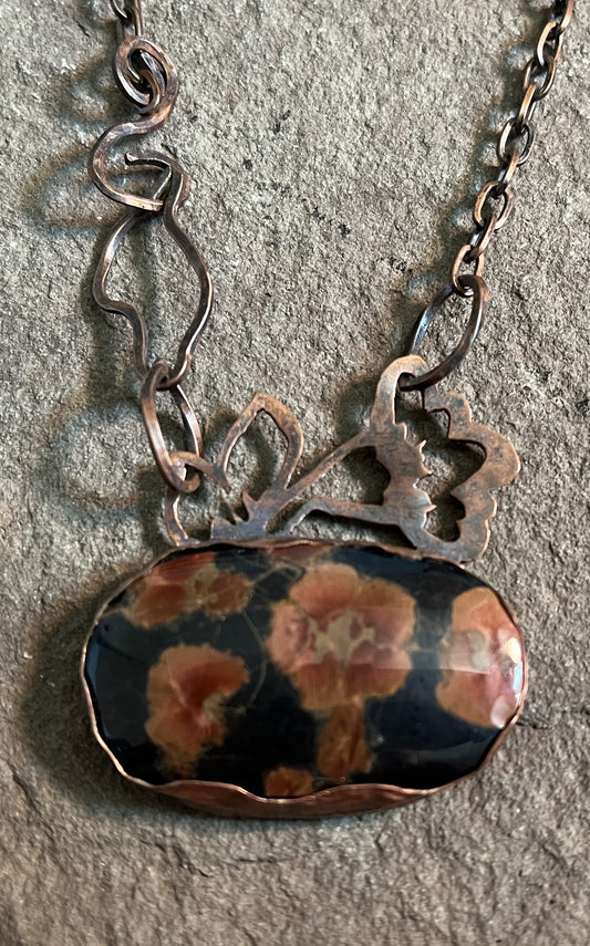 Poppies - Peanut Obsidian in Copper