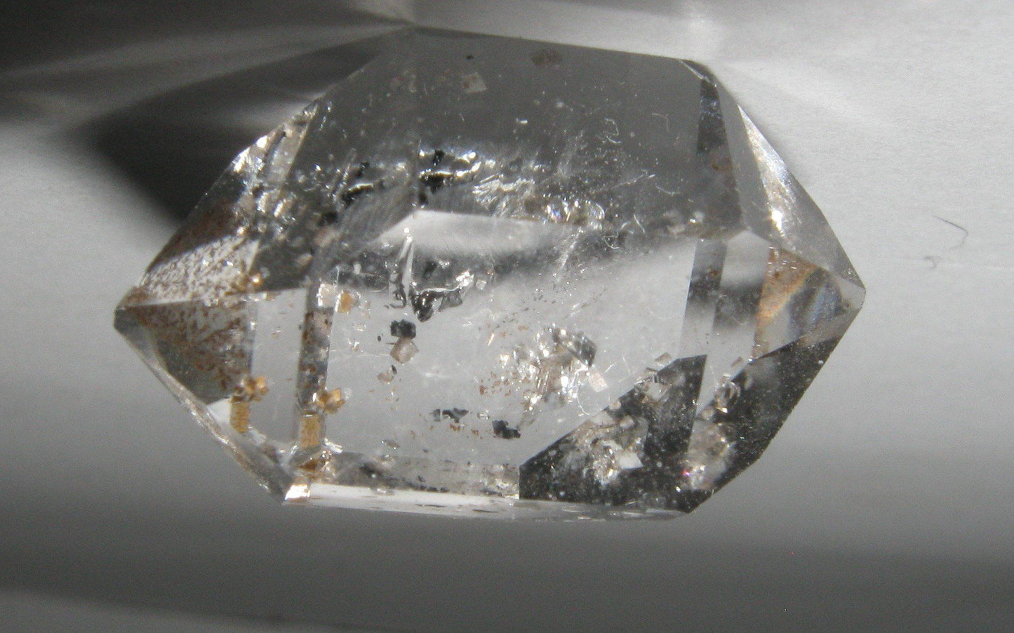 Herkimer Diamond with Anthraxolite + Inclusions | Of Coins & Crystals