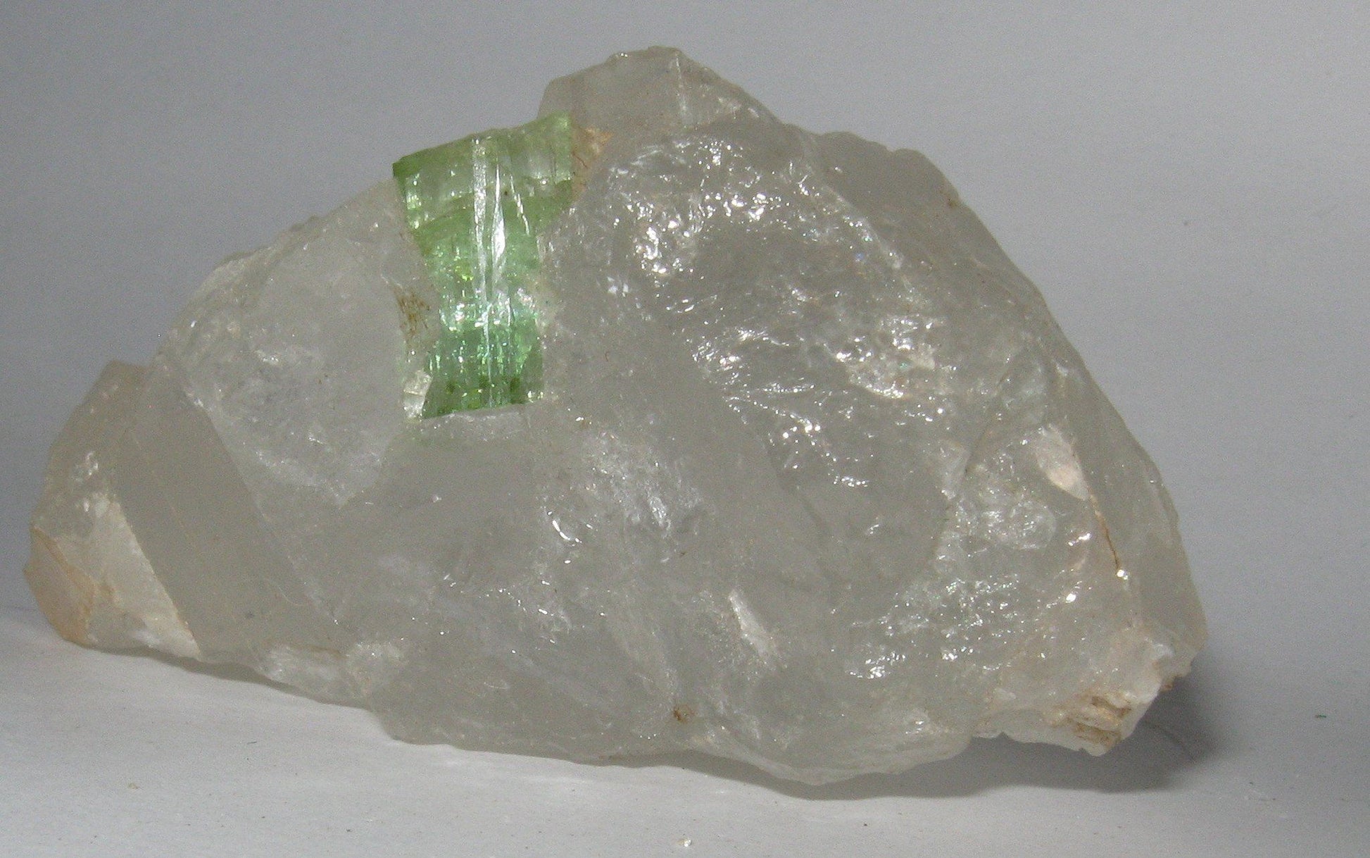 Green Tourmaline in Quartz | Of Coins & Crystals