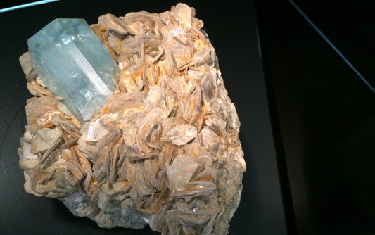 Aquamarine with Muscovite Gilgit, Pakistan | Of Coins & Crystals