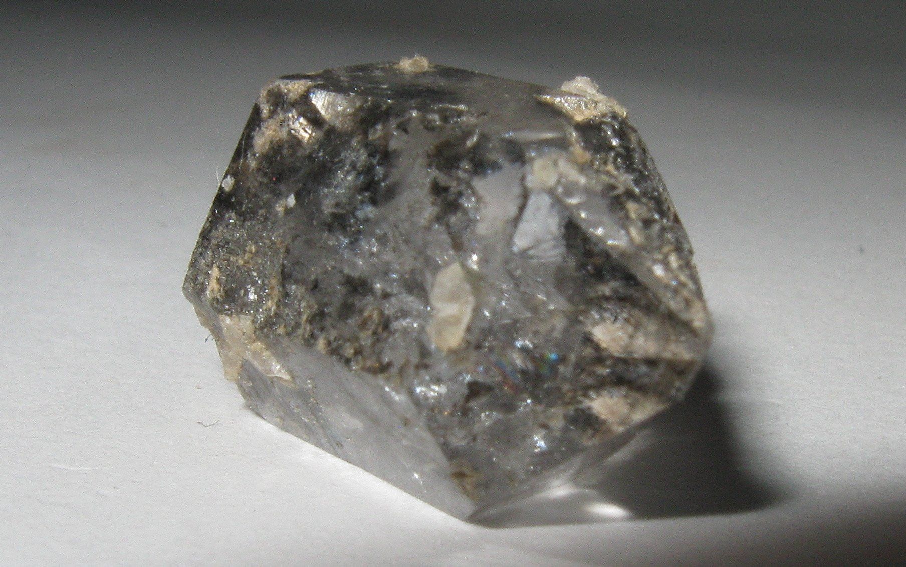 Herkimer Diamond with Anthraxolite & Dolomite Inclusions | Of Coins & Crystals